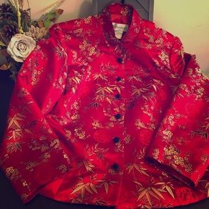 Red and Gold Asian Inspired Blazer